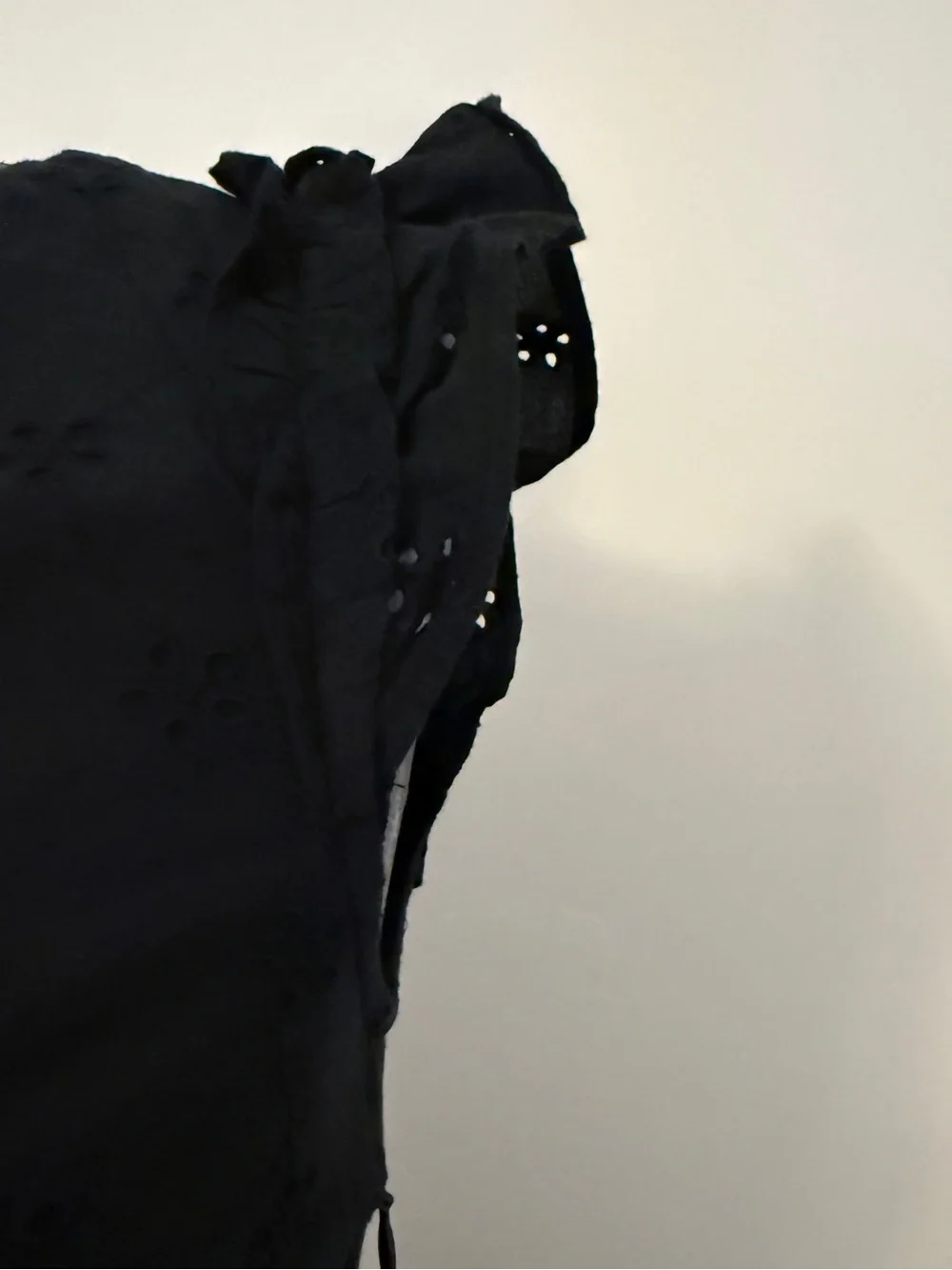 J. Crew Black Eyelet Tiered Midi Dress with Ruffle Sleeves Size 0